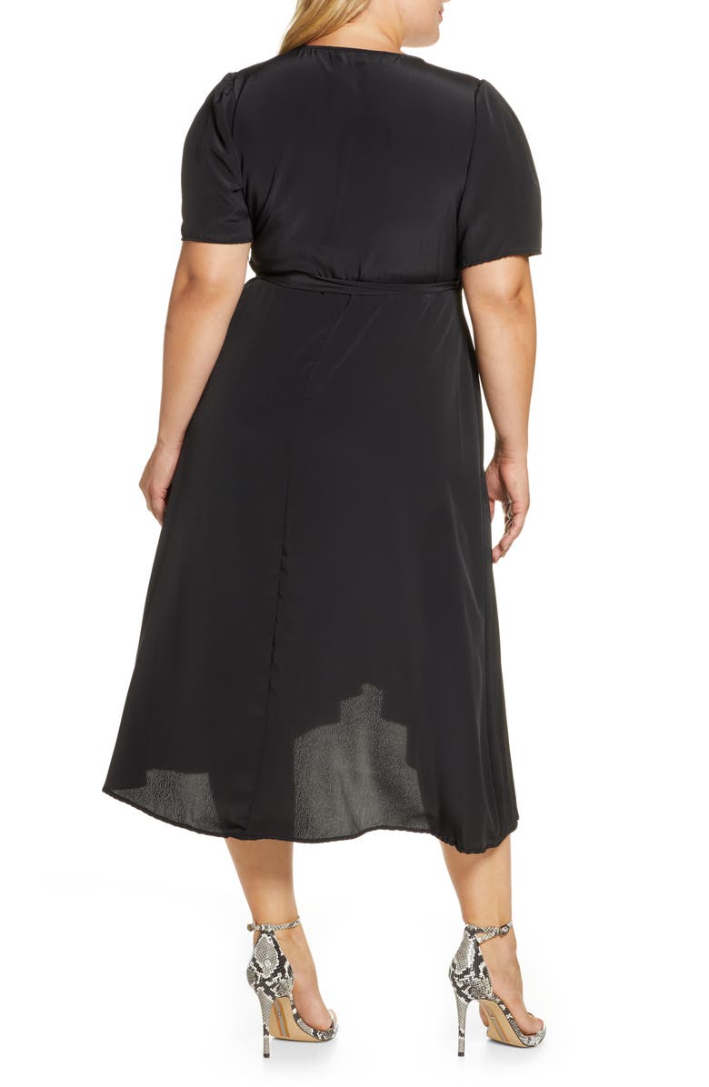 Bobeau Lumi Puff Sleeve Wrap Dress, Alternate, color,