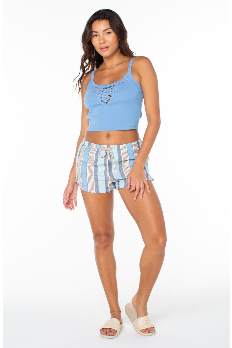 Iyla Stripe Drawstring Shorts, Alternate, color, SILVER LAKE