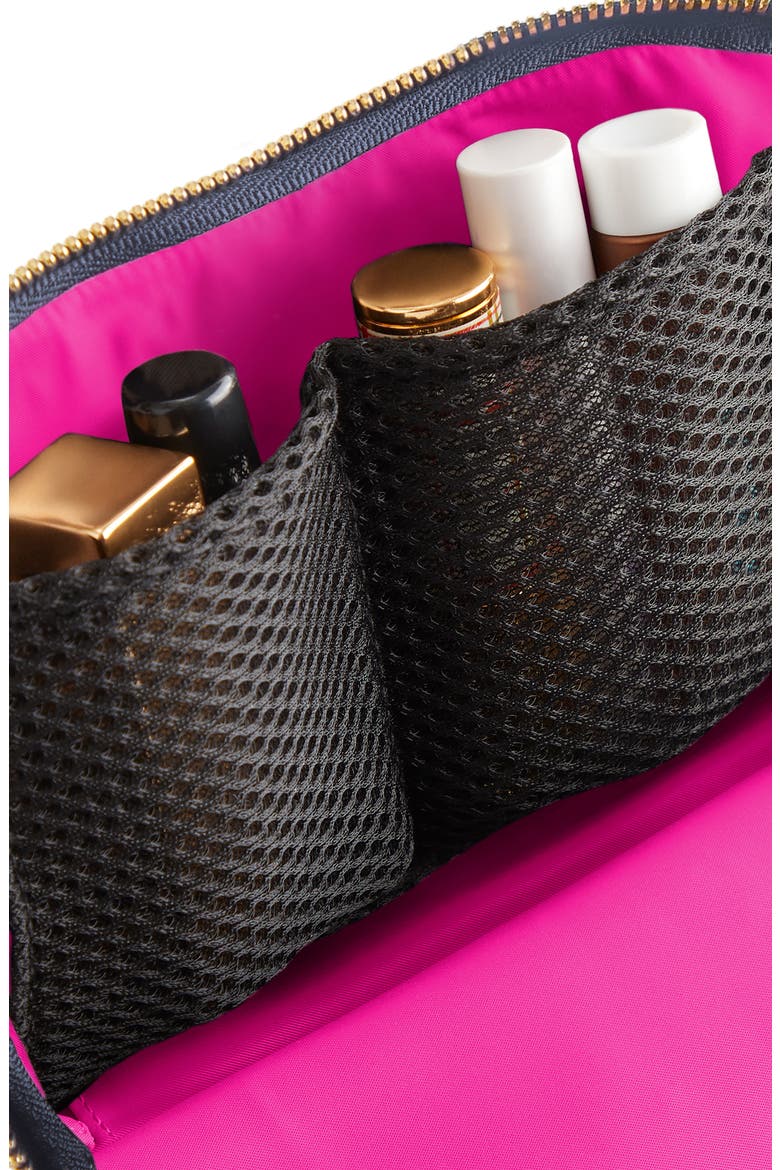 Everyday Makeup Bag, Alternate, color, NAVY/ PINK NYLON