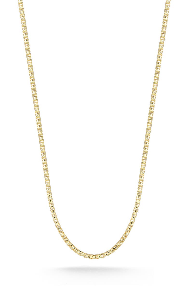 GLAZE JEWELRY 18K Gold Plated Silver Box Chain Necklace, Main, color, Gold
