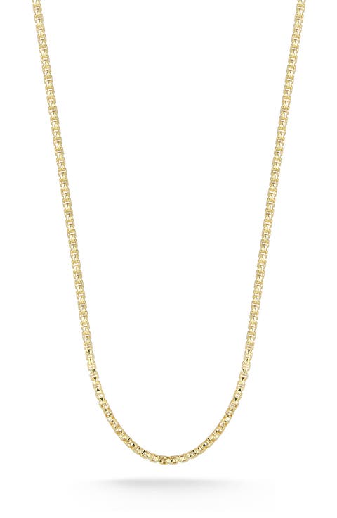 18K Gold Plated Silver Box Chain Necklace
