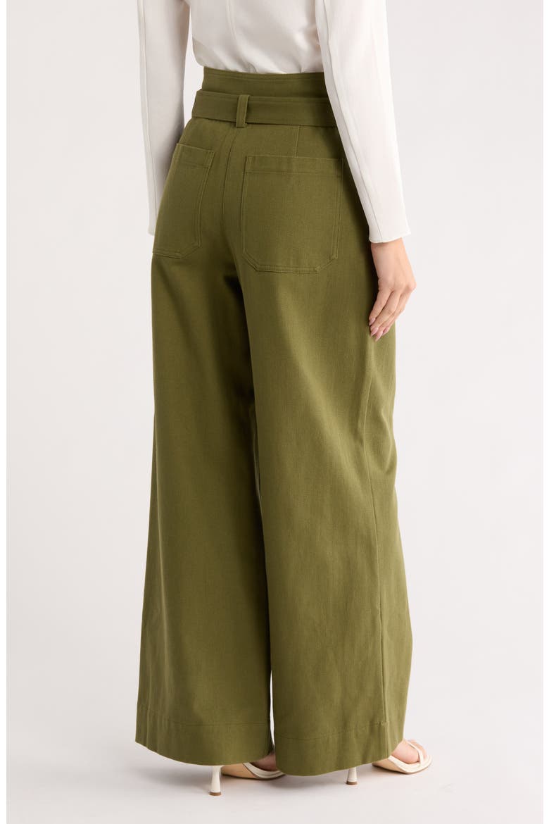 Emily Belted Twill Pants, Alternate, color, OLIVE