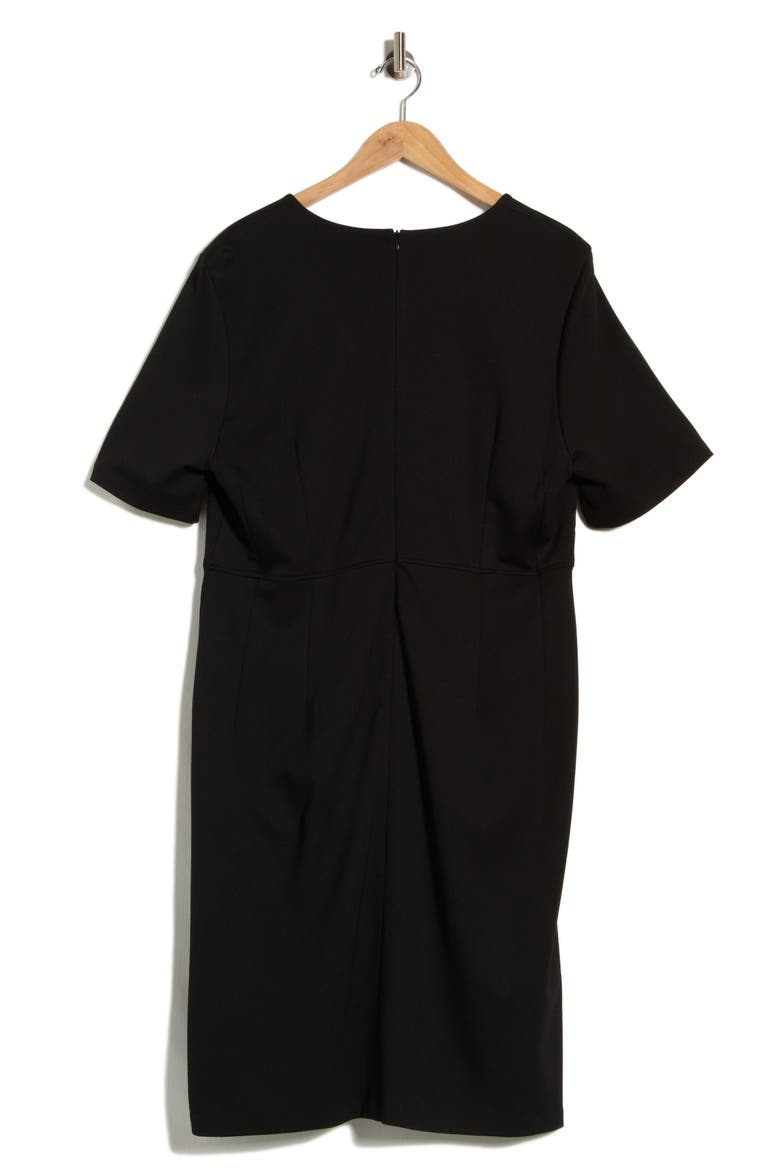 Natasha Short Sleeve Midi Dress, Alternate, color, BLA-BLACK