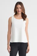 Ming Wang Stretch Deco Crepe Scoop Neck Tank