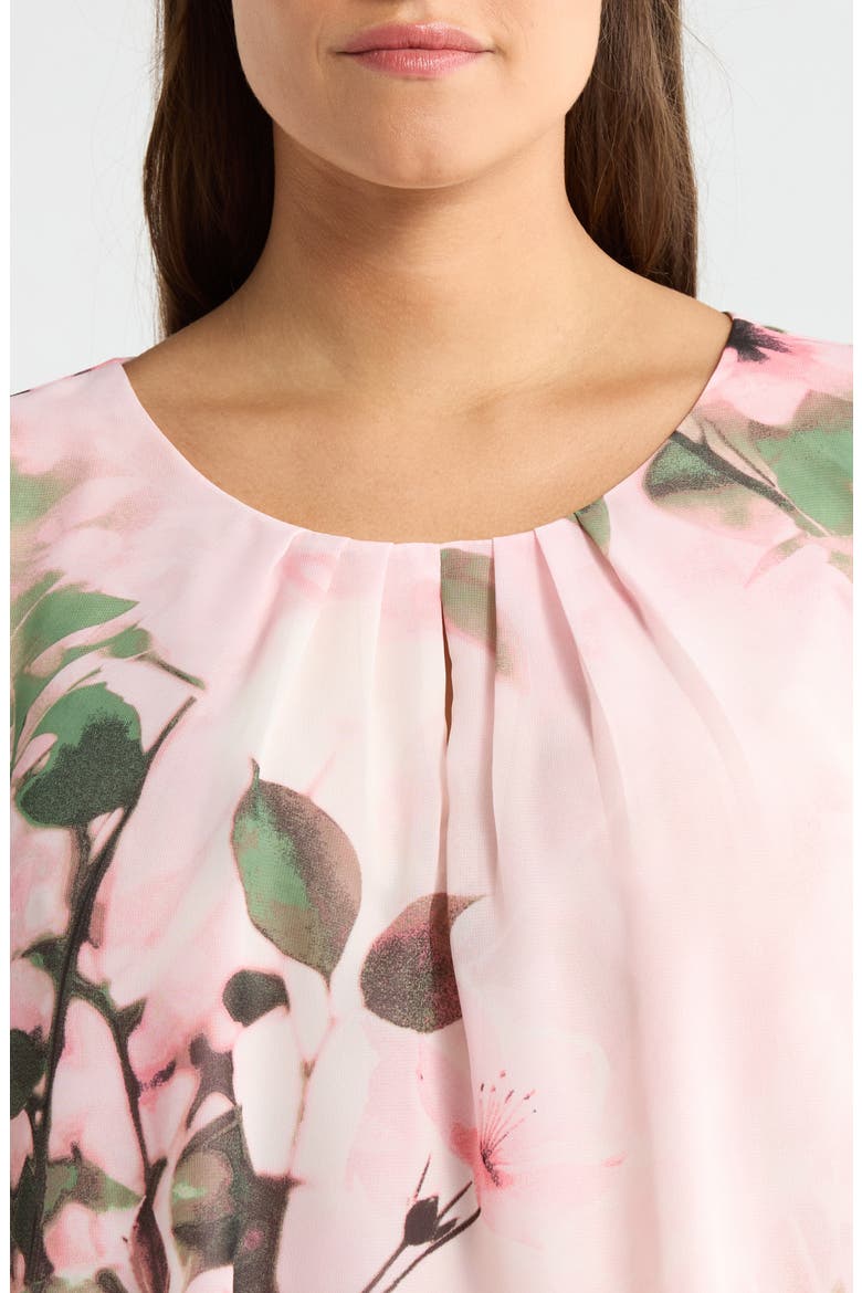 Print Flutter Sleeve Top, Alternate, color, VANILLA ICE MULTI