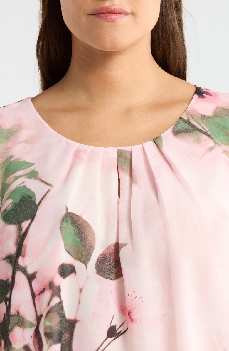 KASPER Print Flutter Sleeve Top, Alternate, color, Vanilla Ice Multi