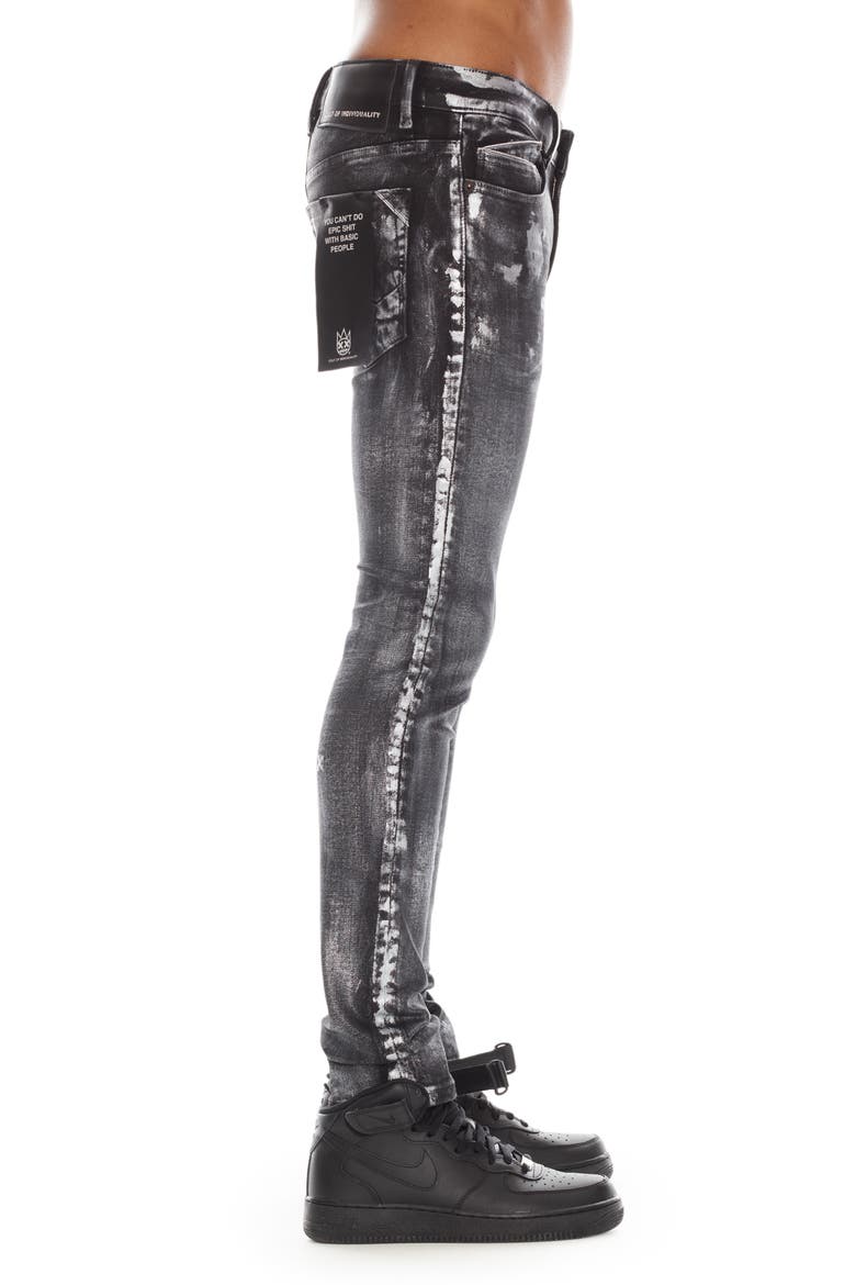 Punk Distressed Super Skinny Jeans, Alternate, color, PHANTOM