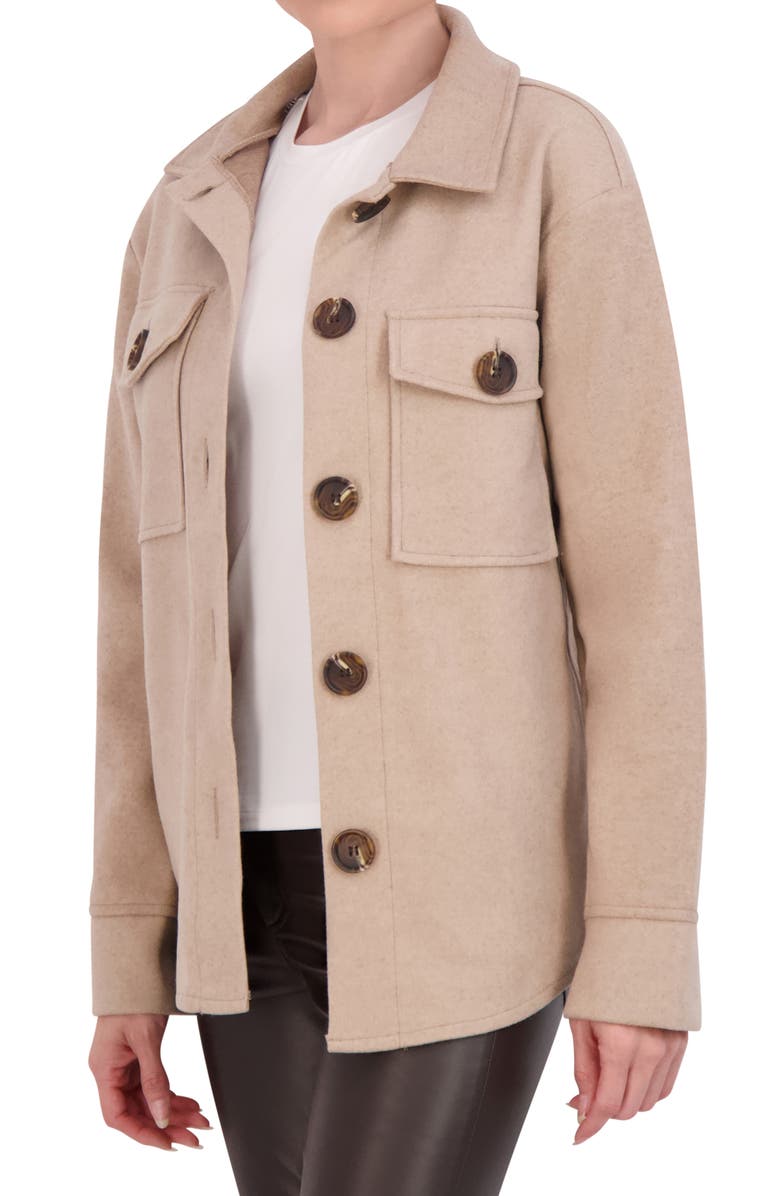 Ookie & Lala Faux Wool Shacket, Alternate, color, Heather Mocha