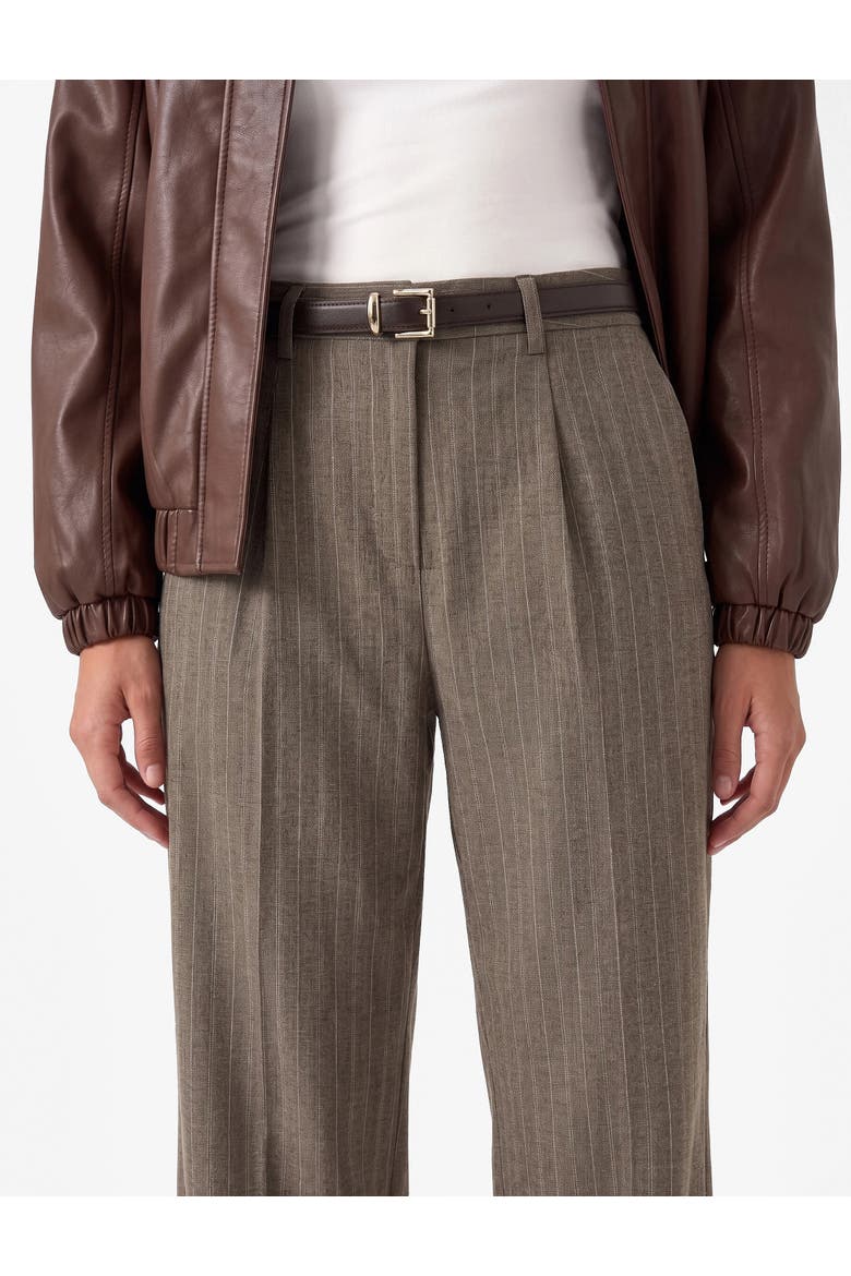 Striped Barrel Fit Pants, Alternate, color, BROWN STRIPE