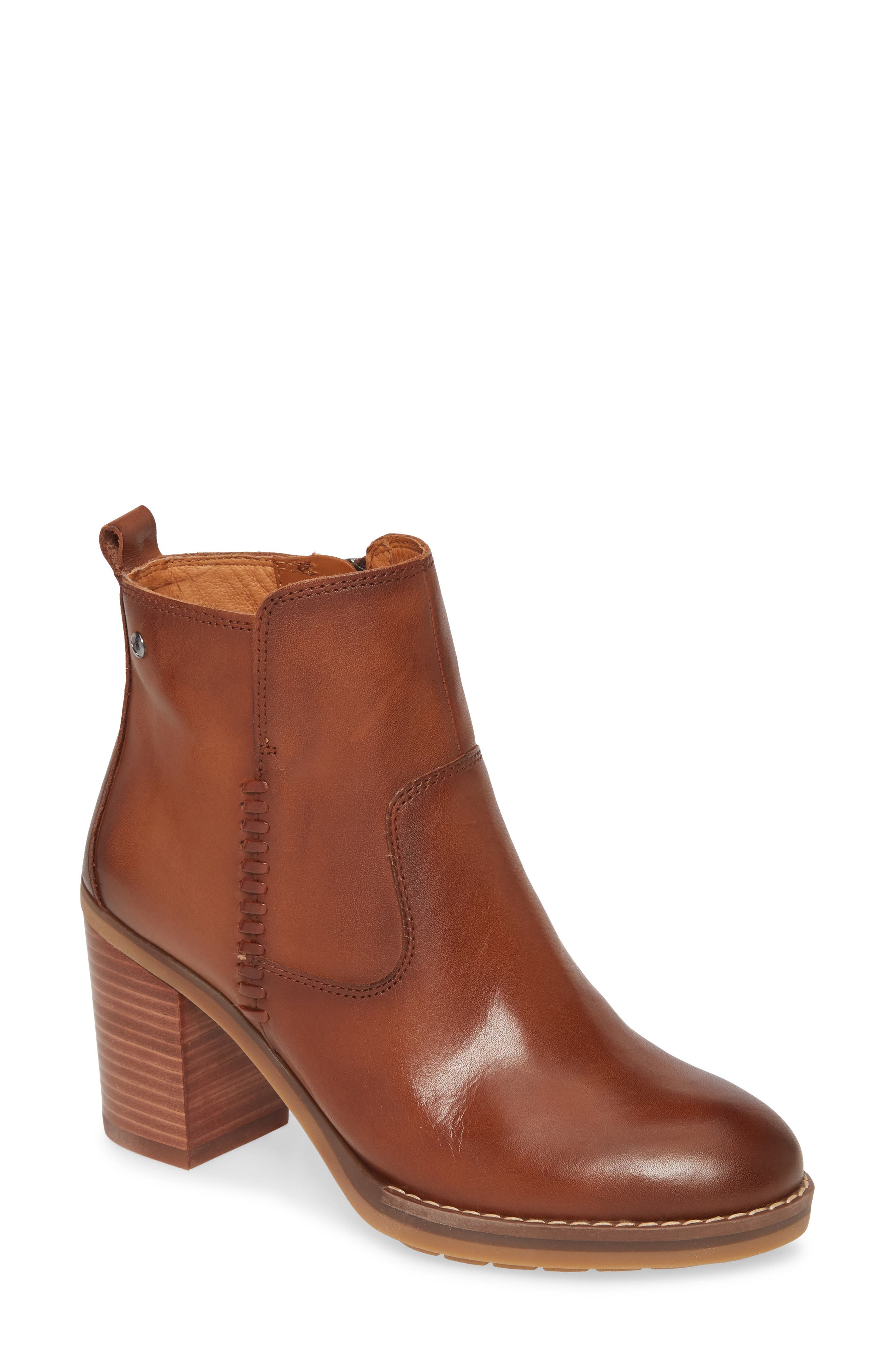 Pompeya Block Heel Bootie, Main, color, CUERO LEATHER