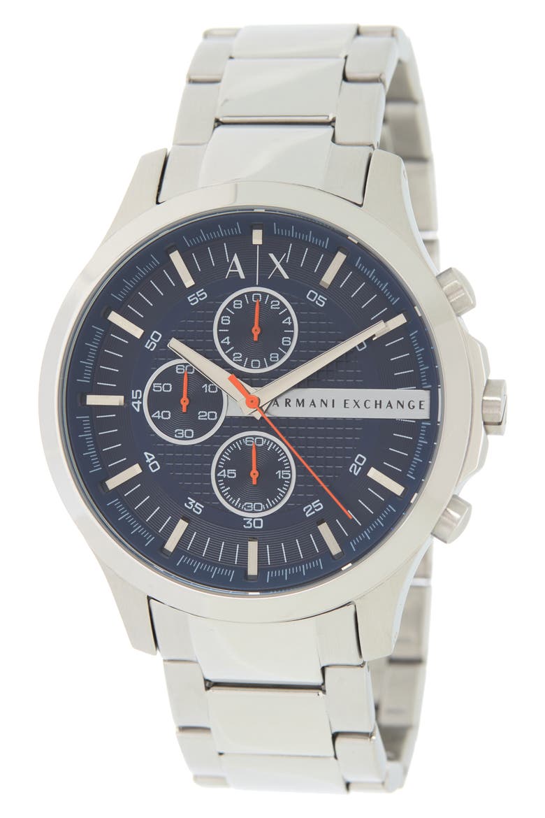 Men's Chronograph Bracelet Watch, 46mm, Main, color, SILVER
