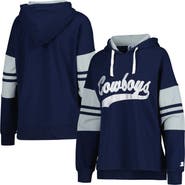 STARTER Women's Starter Navy Dallas Cowboys Bump And Run Long Sleeve Hoodie T-Shirt