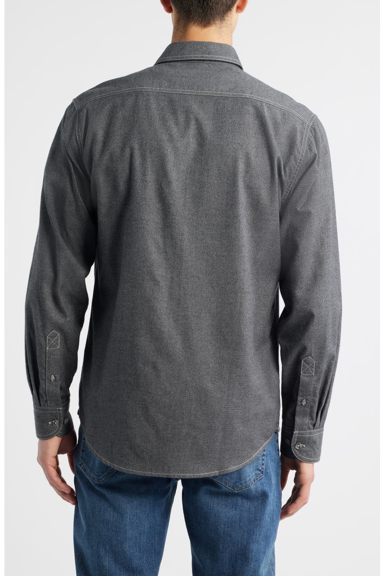 Cana Modern Fit Cotton Button-Up Shirt, Alternate, color, COAL