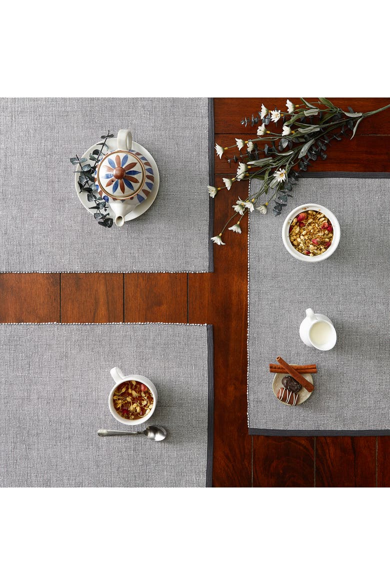 Chambray Fine Ribbed Placemat Set/6, Alternate, color, Mineral