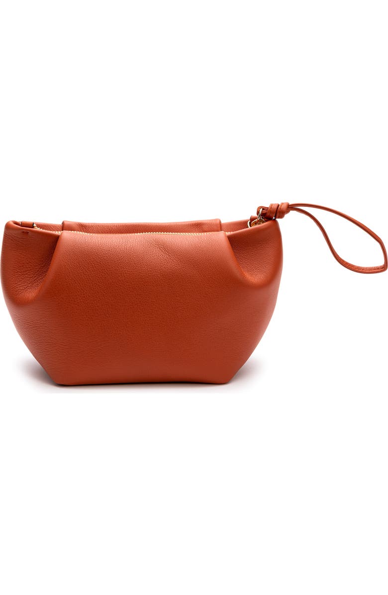 LA PORTEGNA Martita Small Leather Clutch Bag With Shoulder Strap, Alternate, color, Oxide