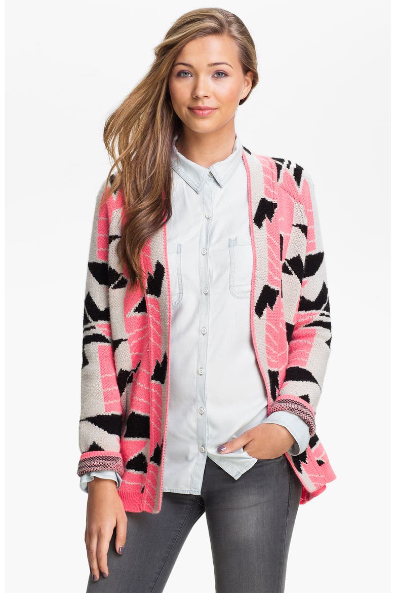 Retro Cardigan, Main, color, CORAL