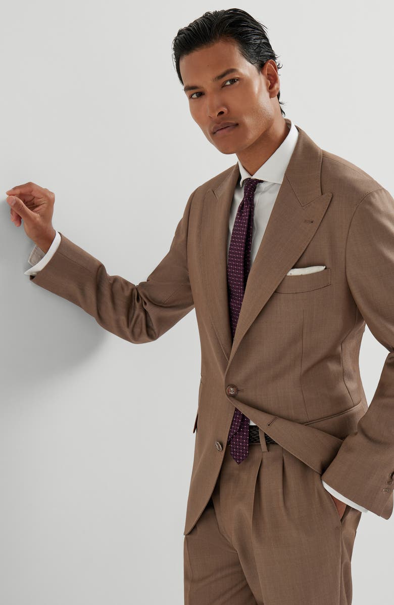 Brunello Cucinelli Blazer with large peak lapel, Alternate, color, Bark