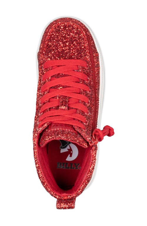 Billy Footwear Kids' Wicked Ruby Red Glitz High Top Sneaker In Multi