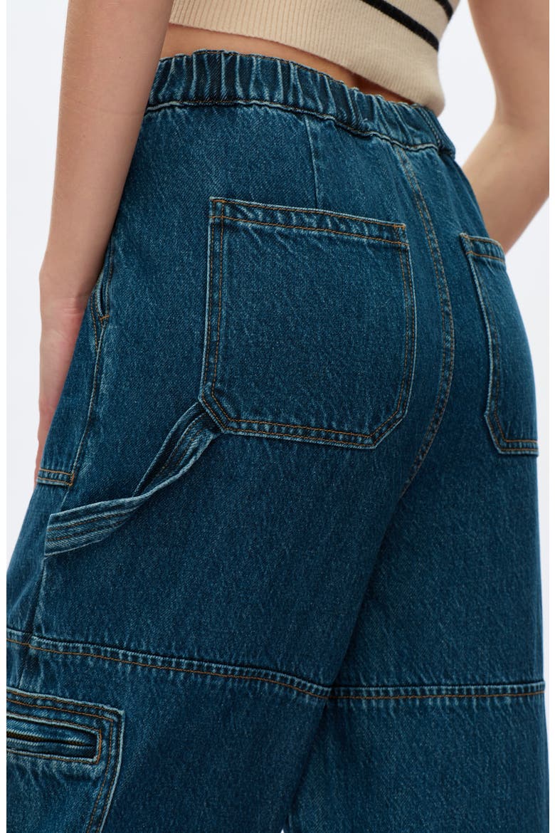 High Waist Denim Joggers, Alternate, color, VINTAGE DARK BLUE