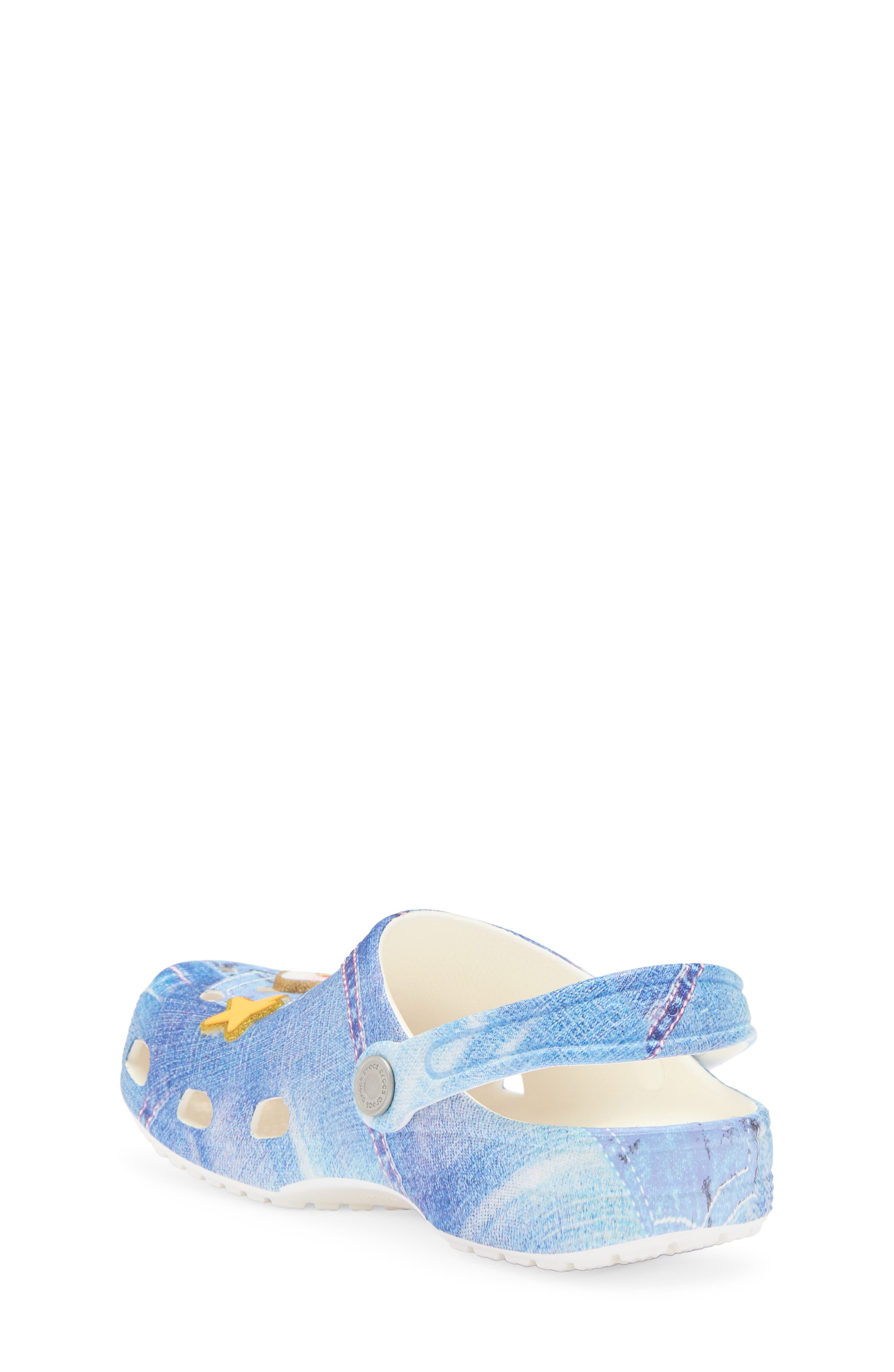 CROCS Kids' Denim Patch Print Clog, Alternate, color, Blue/ White Multi
