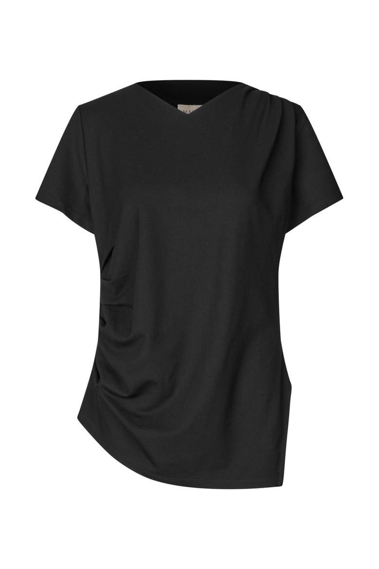 MaDorel V-Neck Draped T-Shirt, Alternate, color, Black