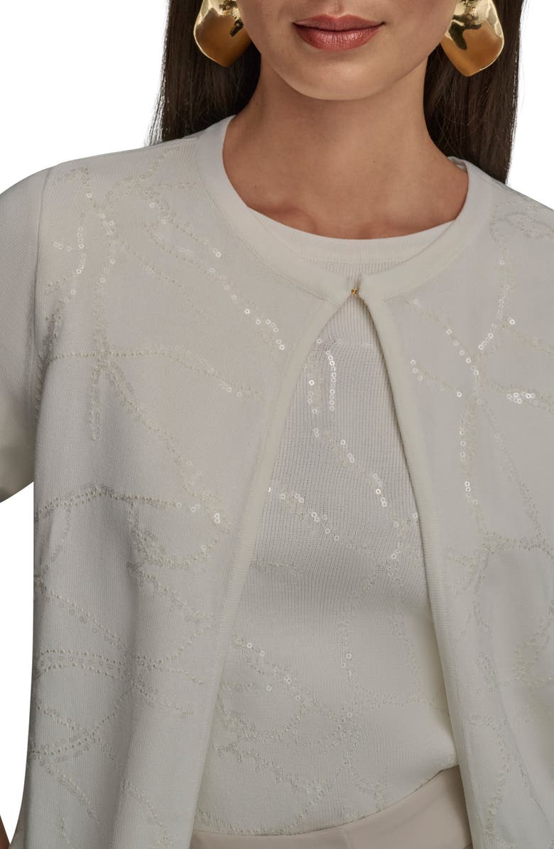 Donna Karan New York Sequin Cardigan, Alternate, color, 