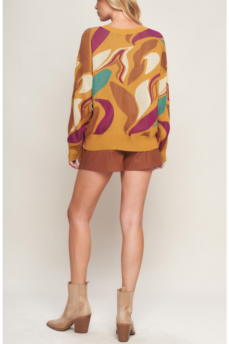 Jacquard Sweater, Alternate, color, MUSTARD