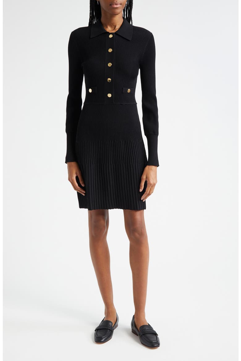 Lauper Long Sleeve Sweater Dress, Main, color, BLACK