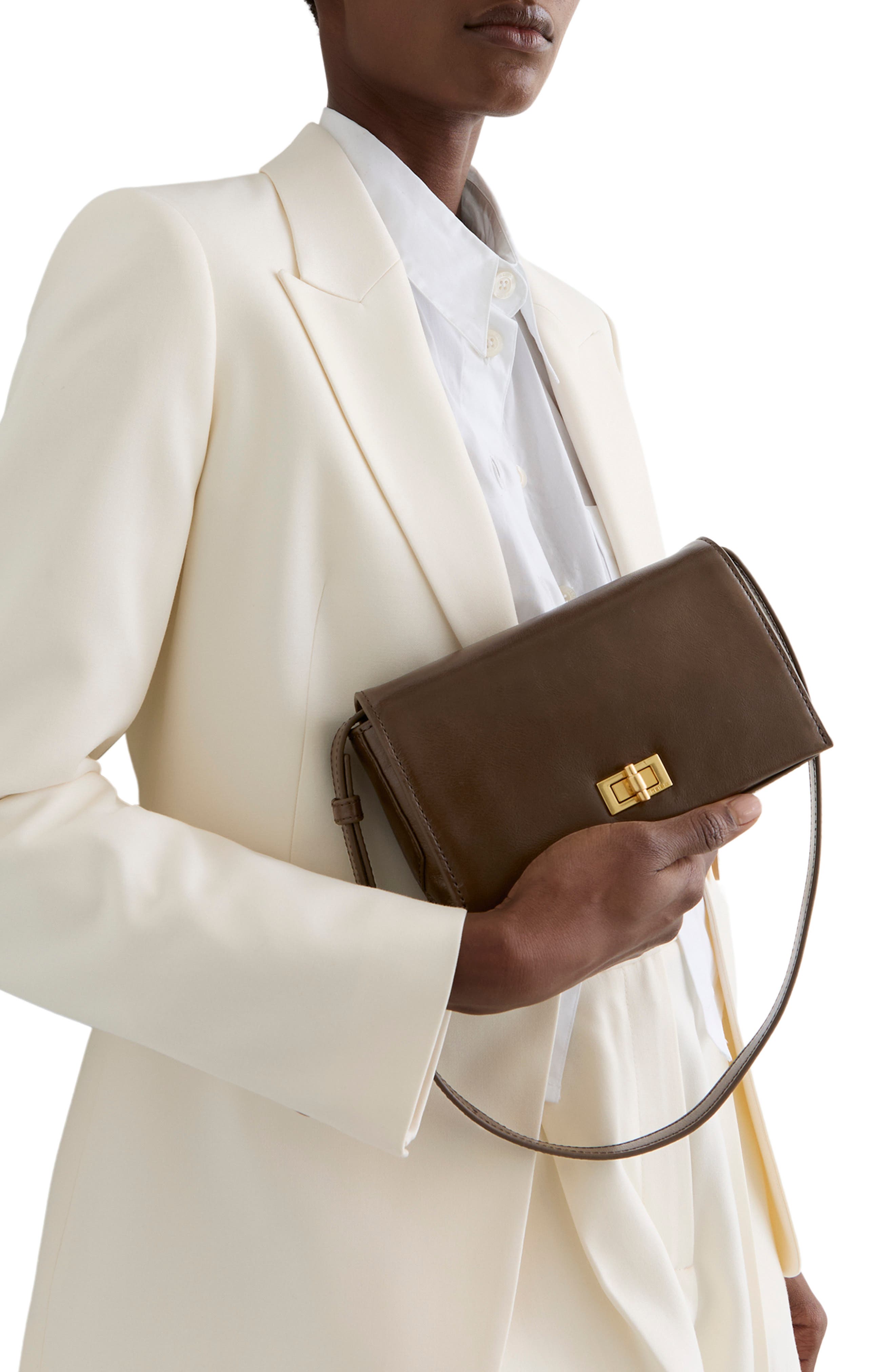 Reiss Aletta Leather Crossbody Bag, Alternate, color, Taupe