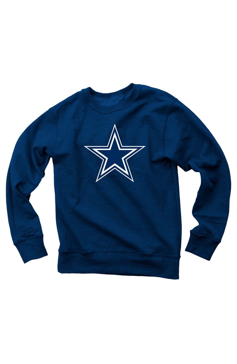 Wes & Willy Youth Wes & Willy Navy Dallas Cowboys Reversible Fleece Pullover Sweatshirt, Alternate, color, Navy