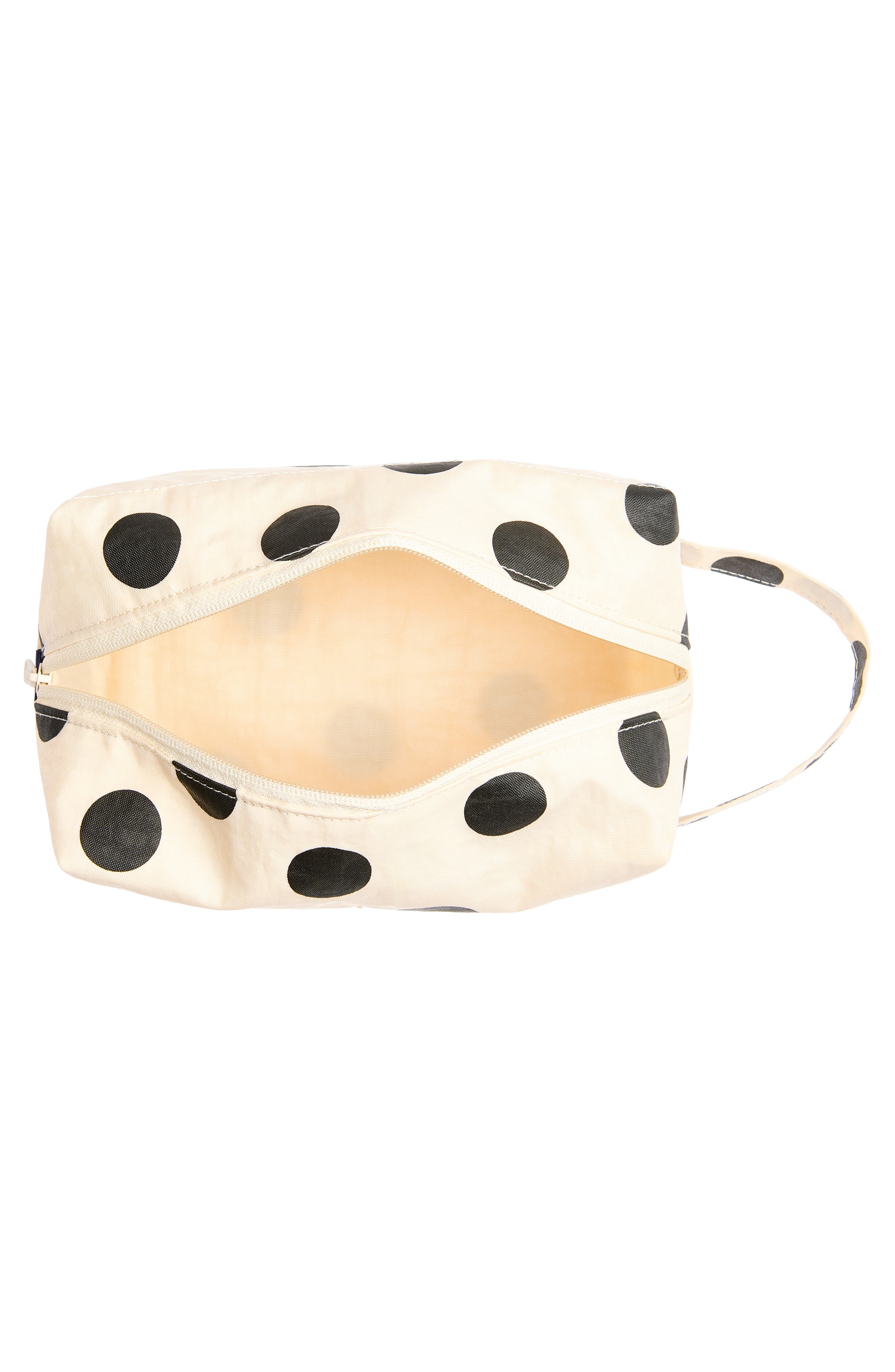 Dopp Kit, Alternate, color, CREAM AND BLACK POLKA DOT