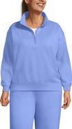 Lands' End Serious Sweats Relaxed Quarter Zip Pullover Sweatshirt