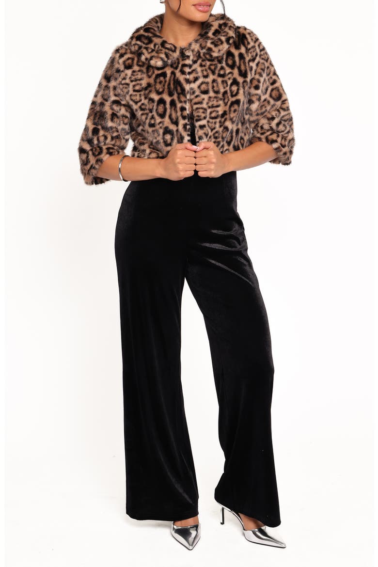 Florian Faux Fur Crop Jacket, Alternate, color, LEOPARD