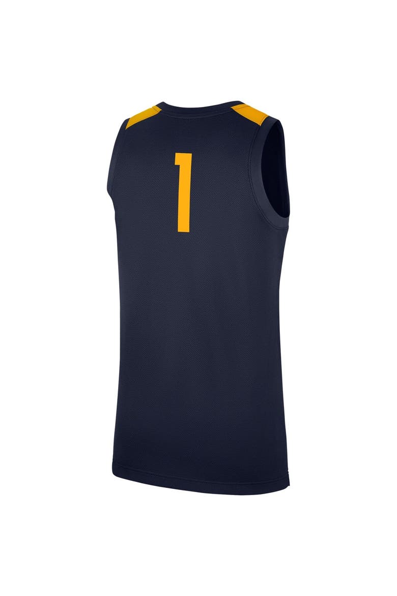 Men's Nike #1 Navy West Virginia Mountaineers Replica Jersey, Alternate, color, Navy