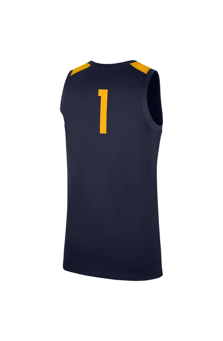 Nike Men's Nike #1 Navy West Virginia Mountaineers Replica Jersey, Alternate, color, Navy