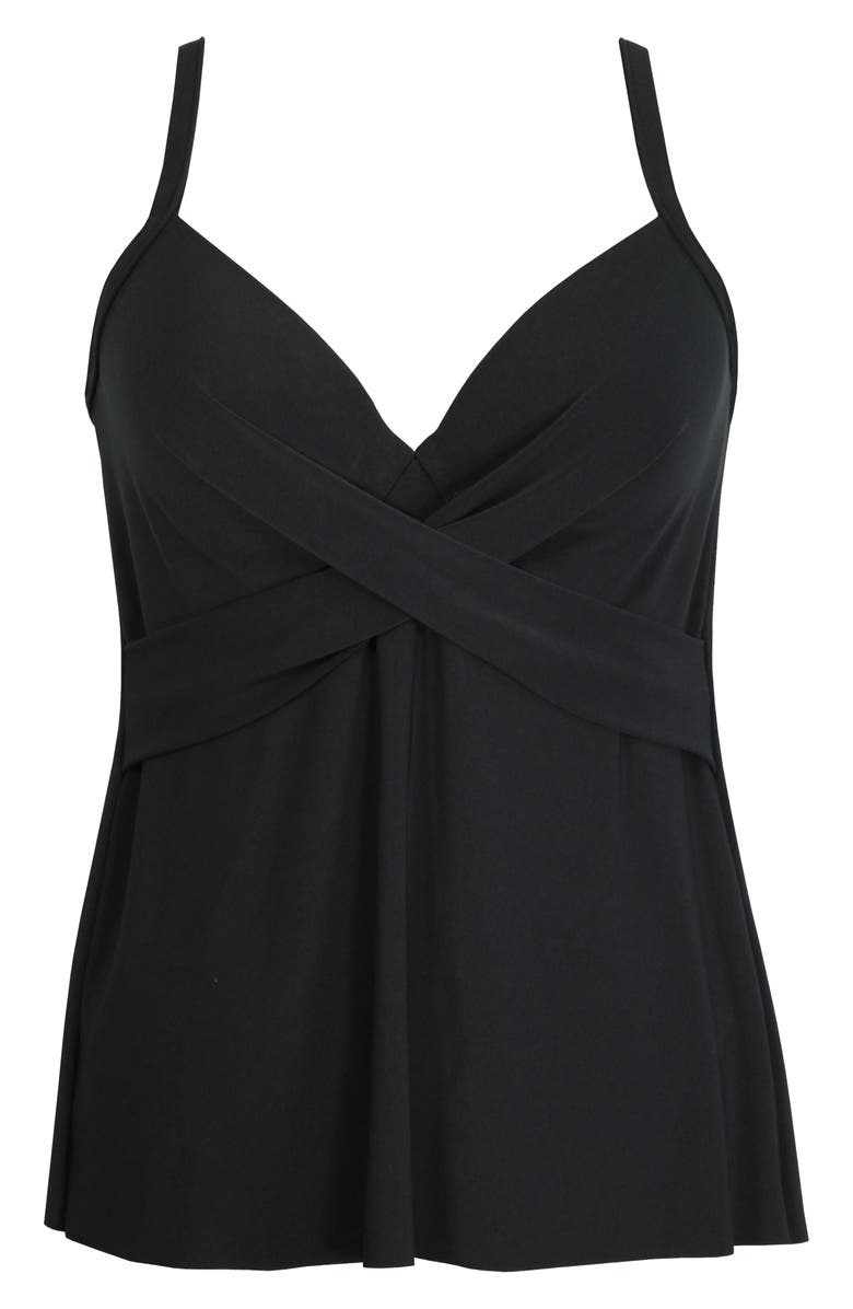 Miraclesuit<sup>®</sup> Allura Rock Solid Crisscross Tankini Top, Alternate, color, Black
