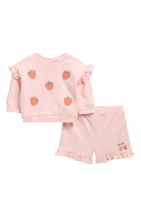 Kids' Strawberry Frill Sweatshirt & Shorts Set