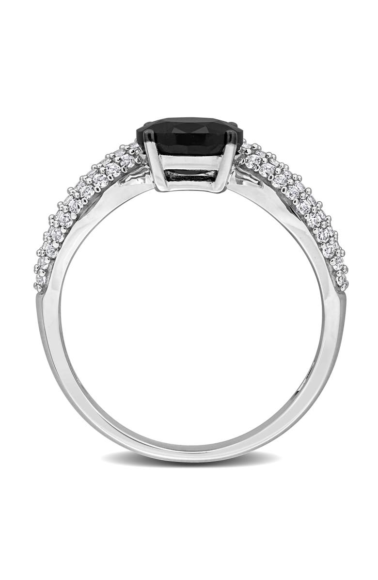 Julianna B. Black & White Sapphire Curved Ring 10k, Alternate, color, Sapphire