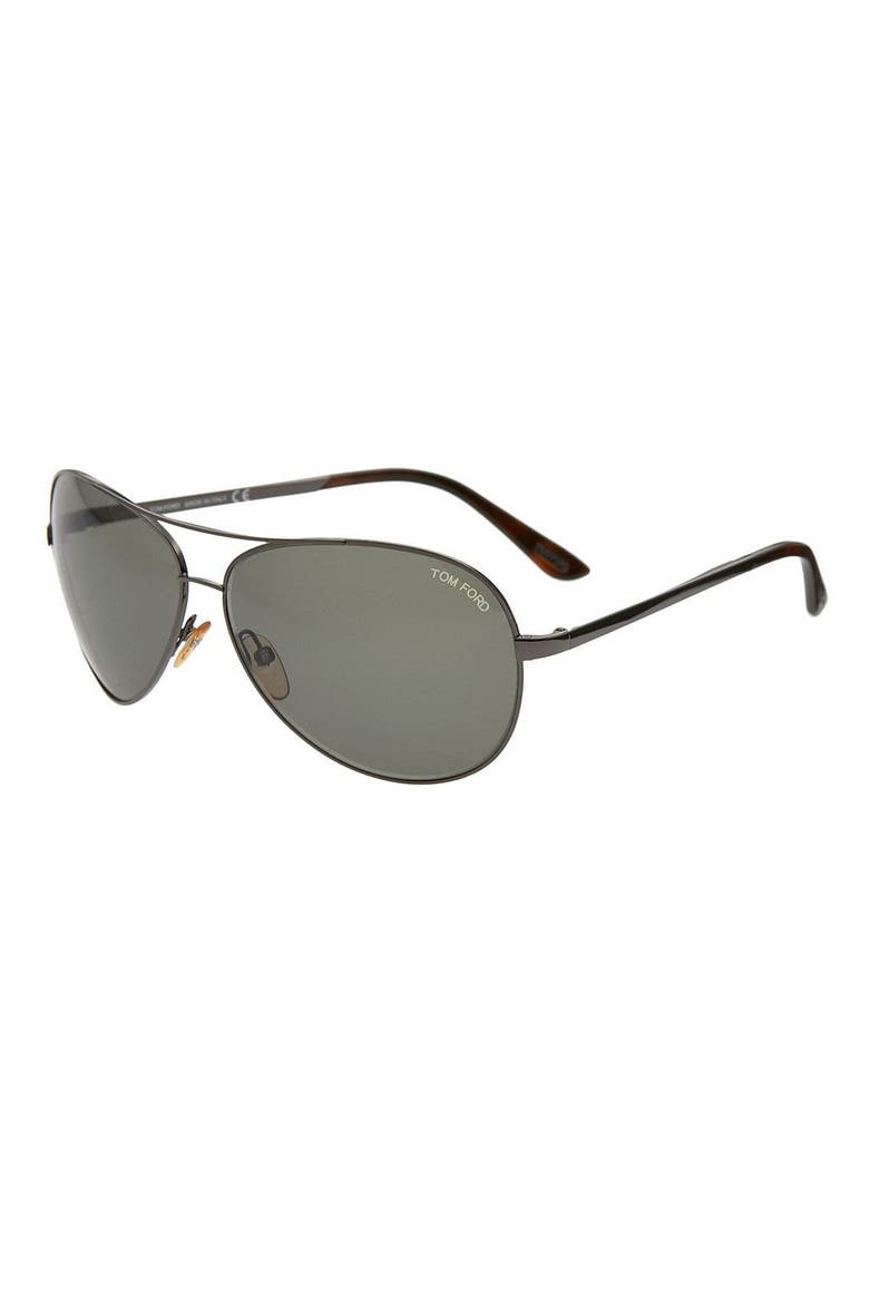 'Charles' 62mm Aviator Sunglasses, Main, color, GUNMETAL