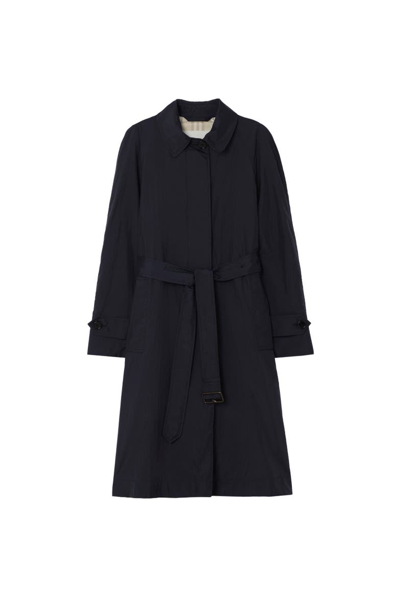 Long Belted Nylon Tickhill Car Coat, Alternate, color, Navy