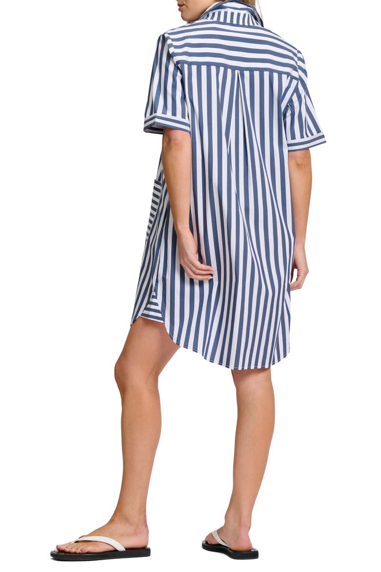 Clara Striped Minidress, Alternate, color, FRENCH NAVY STRIPE