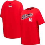 PRO STANDARD Women's Pro Standard Scarlet Nebraska Huskers Script Tail Oversized Boyfriend T-Shirt