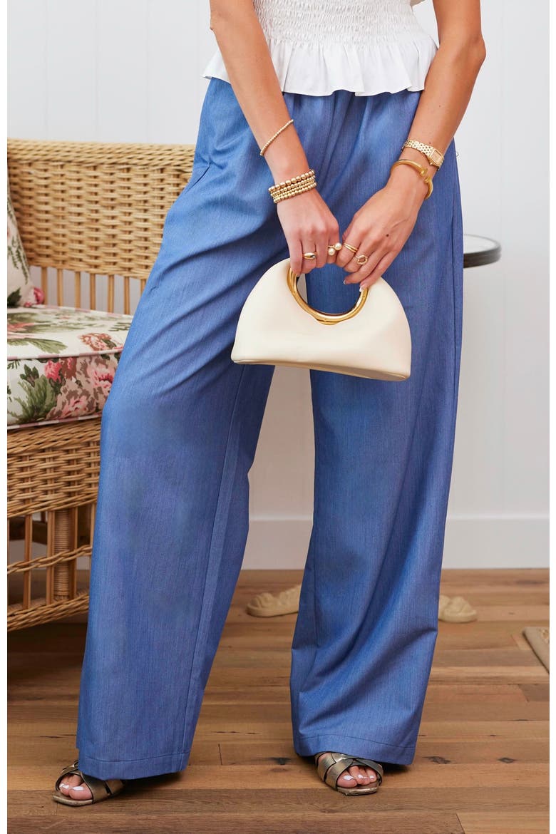 Sporty Drawstring Pant, Alternate, color, Azure Tencel
