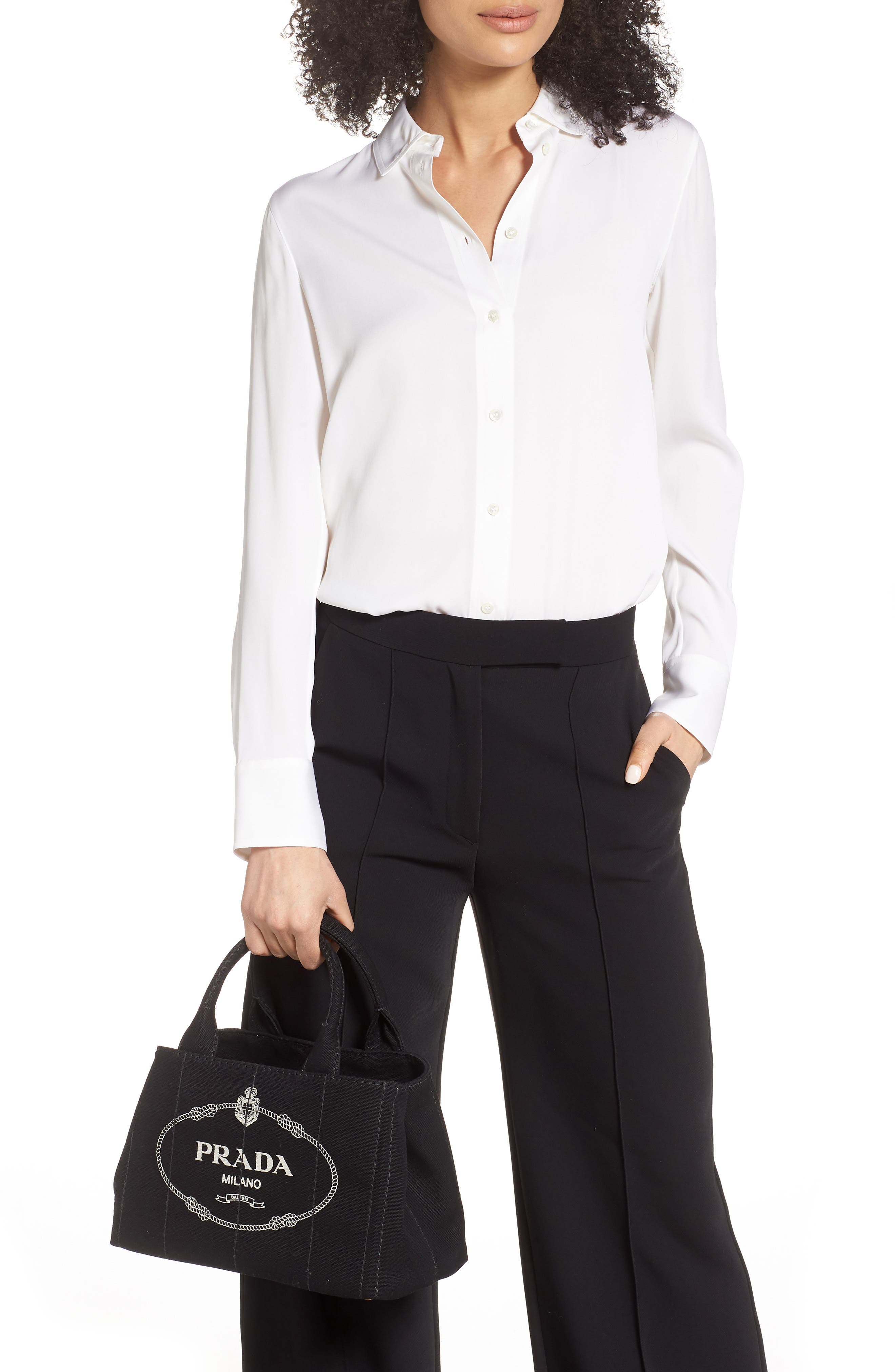 Prada Canapa Logo Garde Canvas Tote, Alternate, color, 