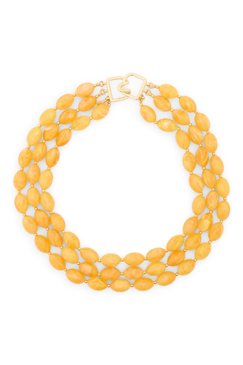 Beaded Layered Necklace, Main, color, AMBER