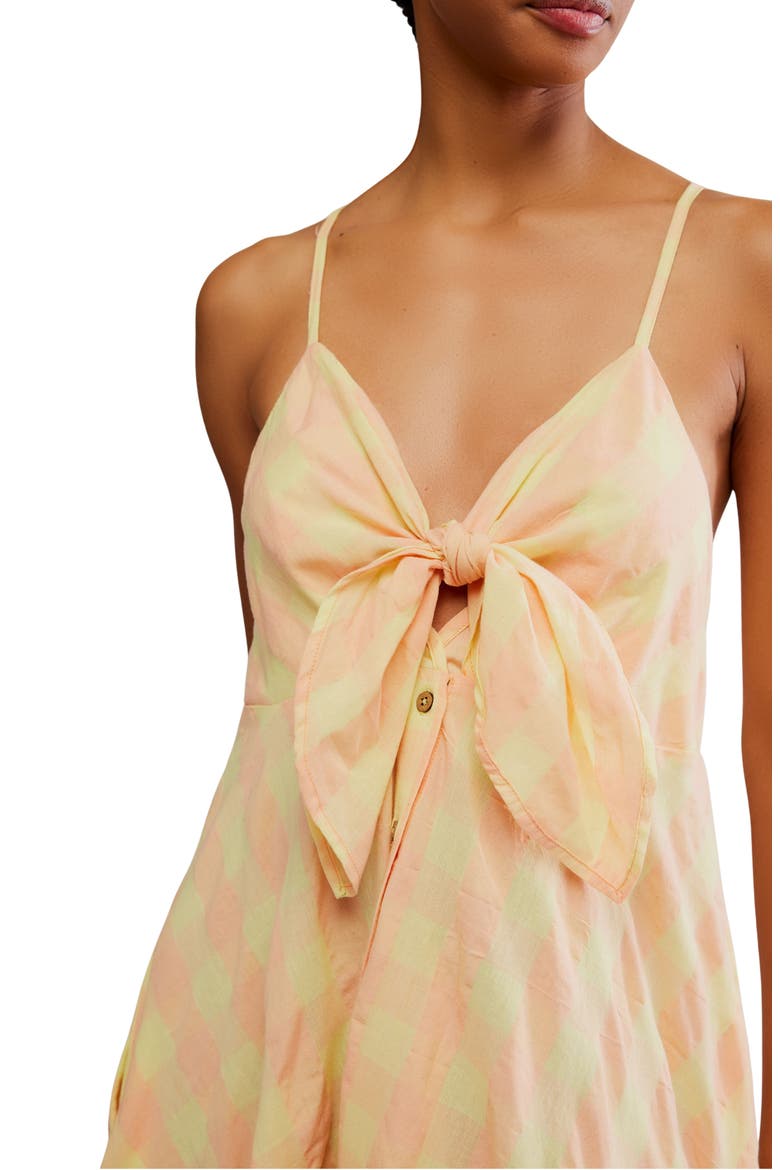Via Gingham Cotton Seersucker Sundress, Alternate, color, CREAMSICLE COMBO EVE