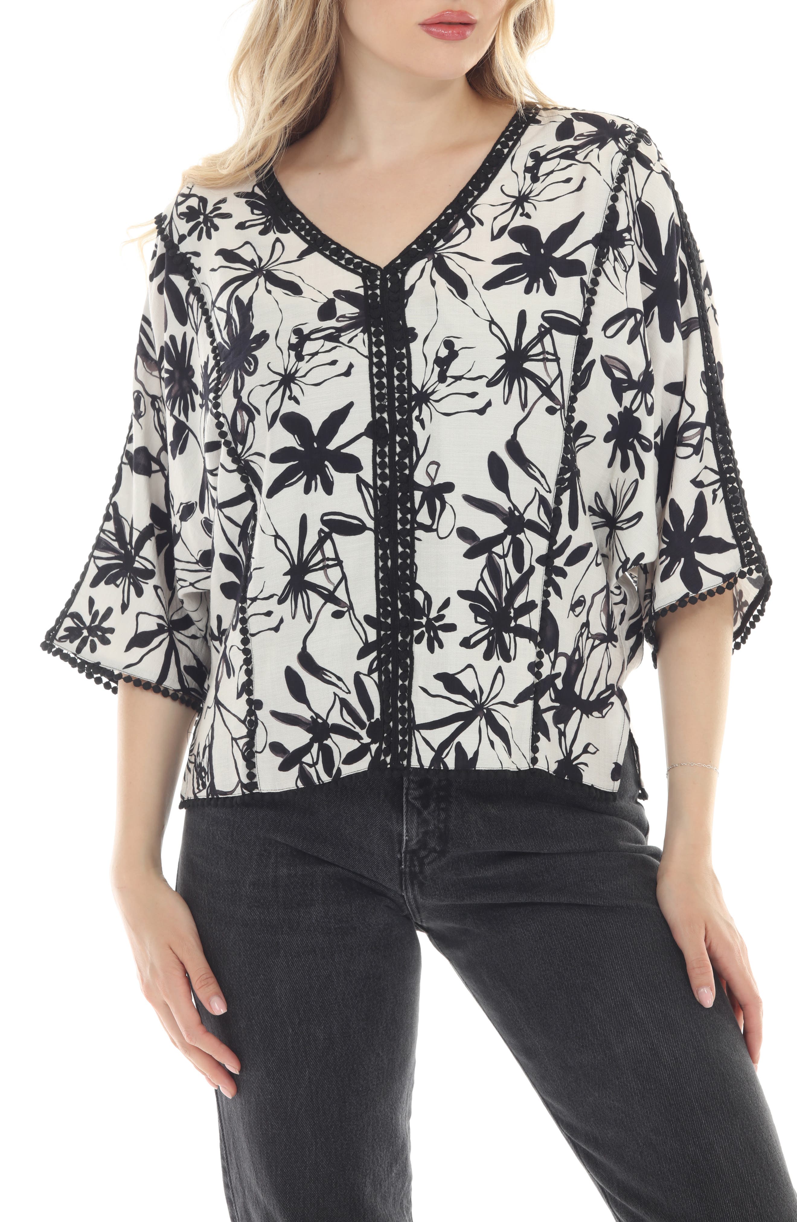 Floral Wide Sleeve Top