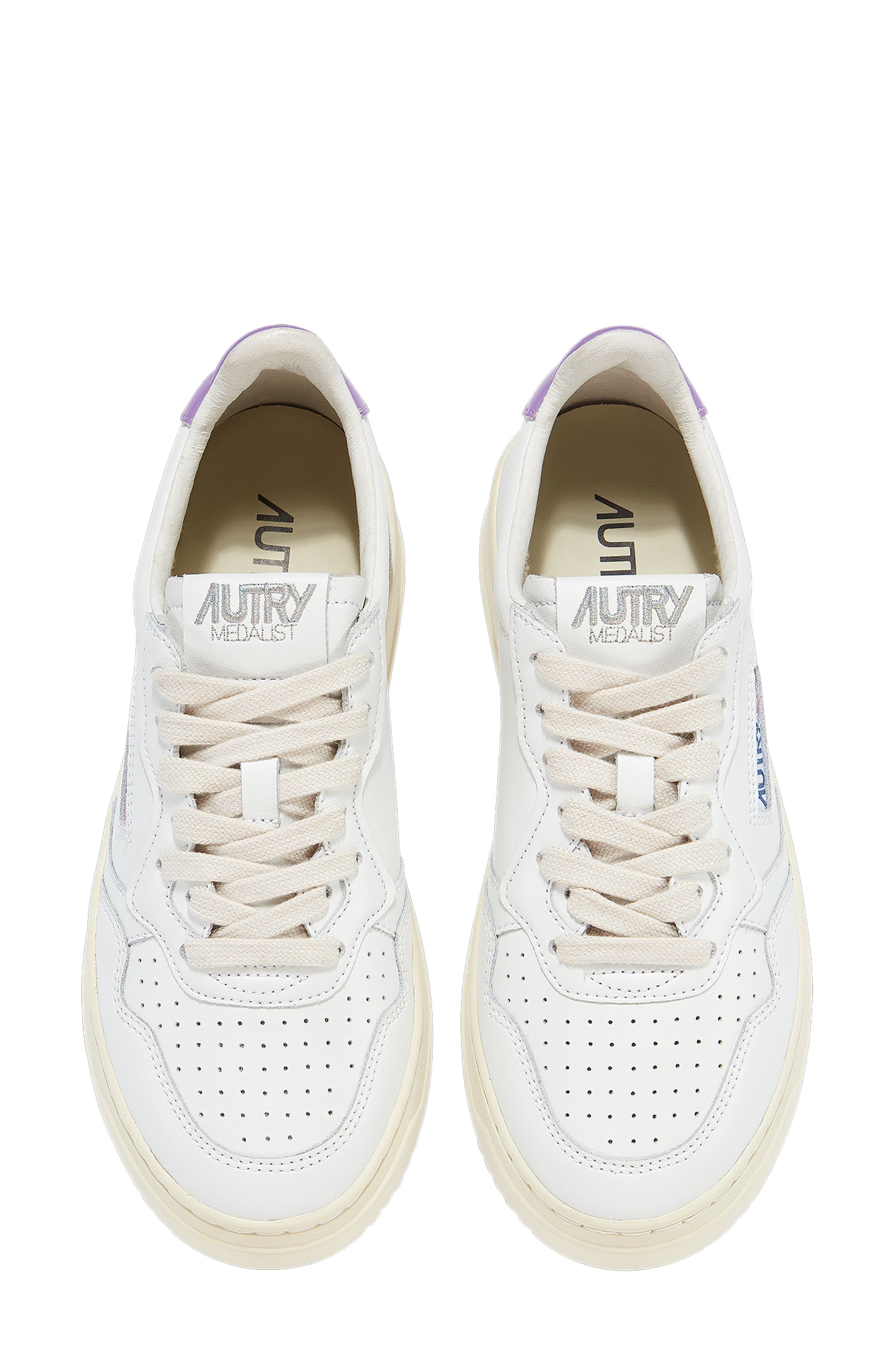 Medalist Low Sneaker, Alternate, color, LEAT WHITE/ ENGLISH LAVENDER