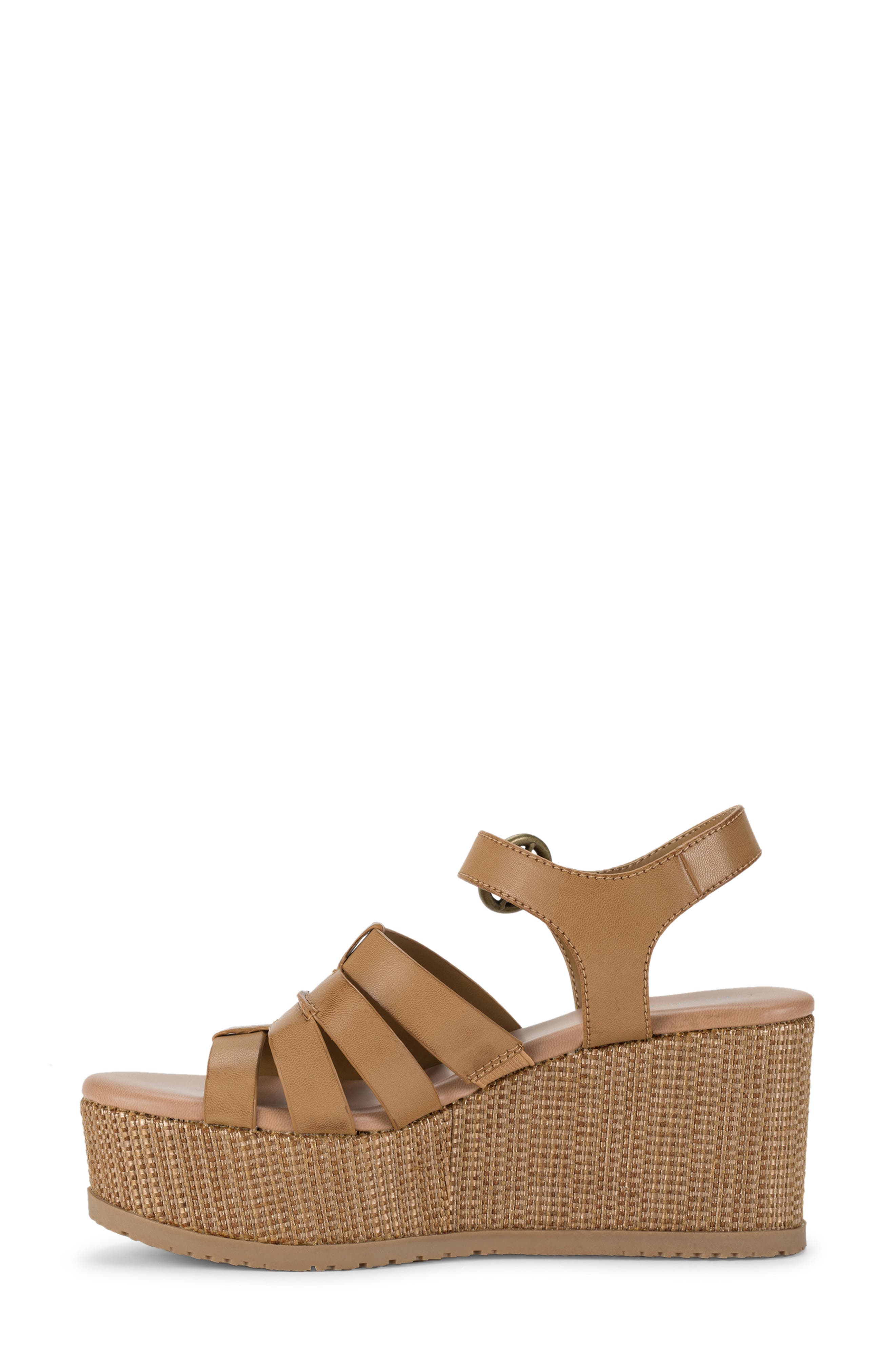 BARETRAPS Savannah Wedge Sandal, Alternate, color, Caramel