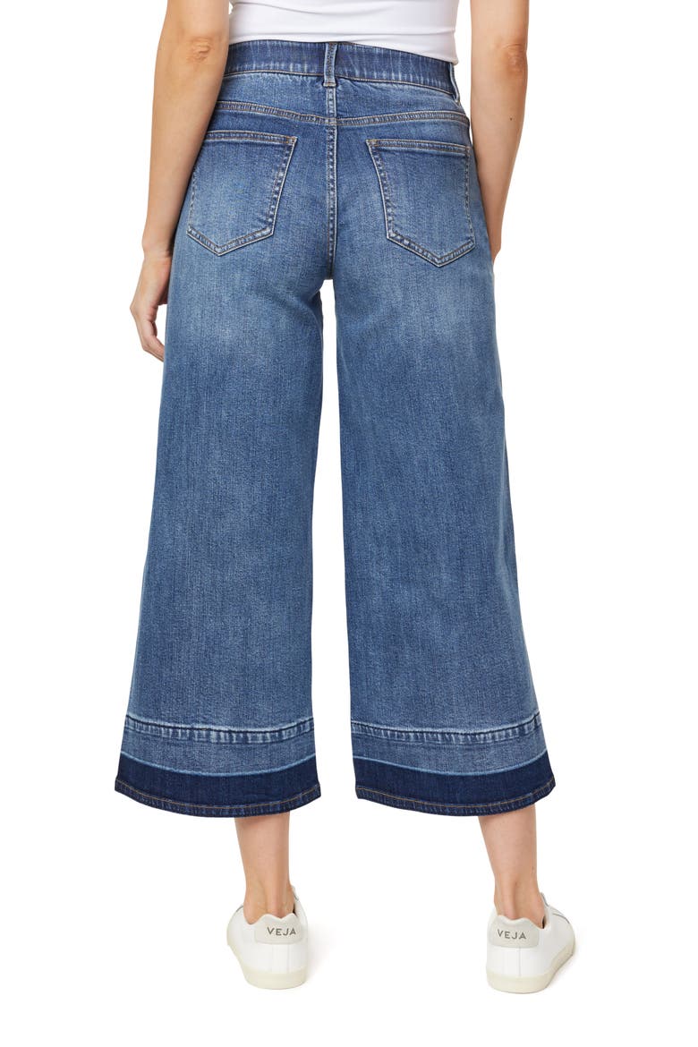 High Rise Comfort Waist Relaxed Wide Leg Released Hem Jeans, Alternate, color, CAPRI